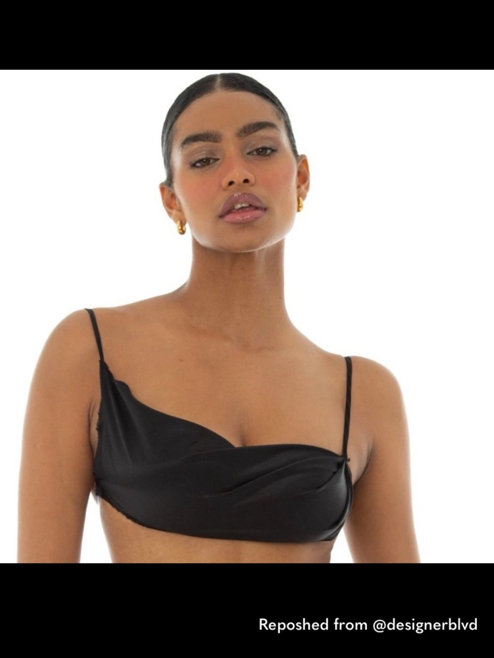 Are You Am I Cai Silk Charmeuse Cowl Bralette Top S